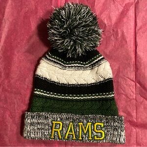 Unisex Adult Rams Knit Winter Hat with Pom Pom